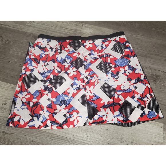 Peter Pilotto x Target Collaboration Red Floral / Check Print Skirt | Size 16 - Picture 4 of 8
